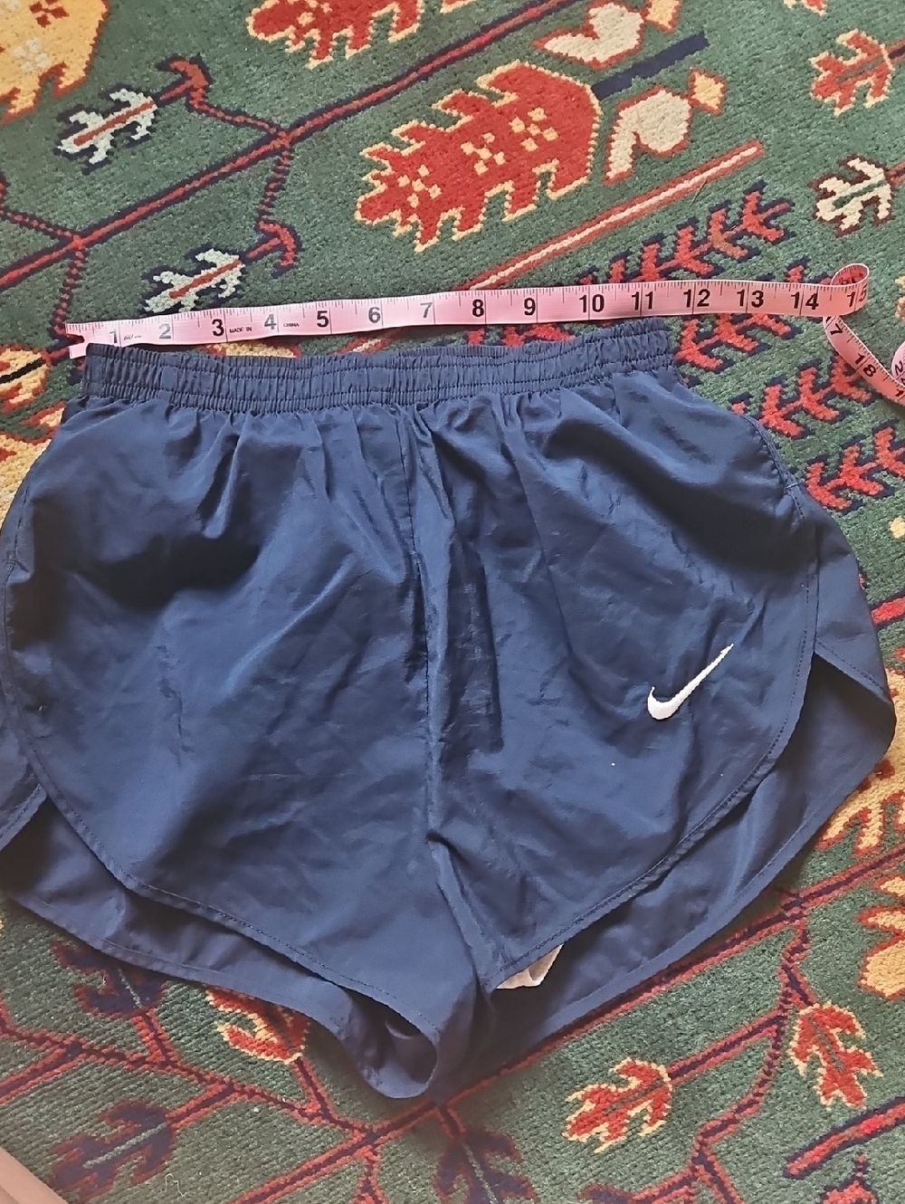 Vintage Nike Women’s Navy Athletic Running Shorts with Swoosh